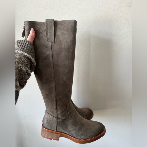 NWOT Sofft Taupe Suede Knee-High Riding Boots - Picture 2 of 8